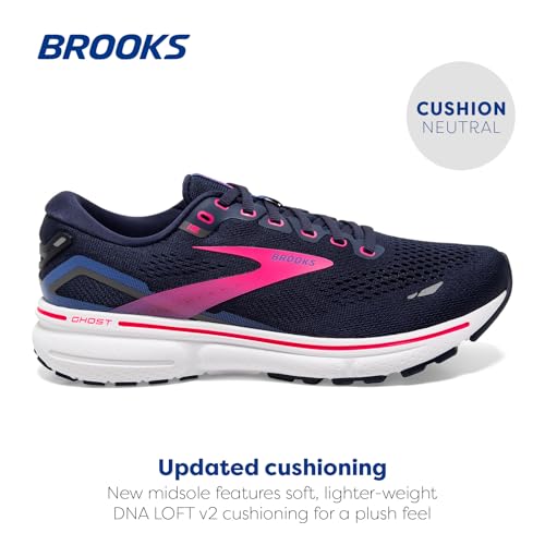 BROOKS WOMEN'S GHOST 15 NEUTRAL RUNNING SHOE - PEACOAT/BLUE/PINK - SIZE 10 - Like New