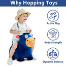 IPLAY ILEARN BOUNCY PALS BULL HOPPING HORSE PLUSH ANIMAL HOPPER - BLUE/BLACK - Brand New