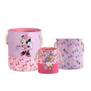 Disney Minnie Mouse 3 Piece Multi Size Fabric Nestable Toy Storage Basket Set - Like New