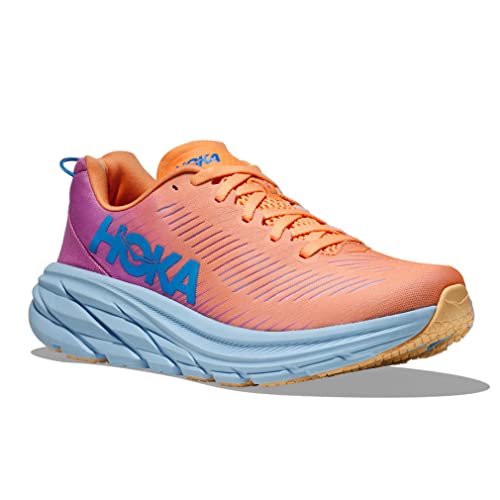 1119396 HOKA ONE ONE RINCON 3 WOMEN'S MOCK ORANGE/CYCLAM SIZE 8 Like New