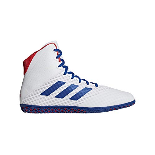 ADIDAS MEN'S MAT WIZARD 4 WRESTLING SHOE - SIZE: MEN 8.5 - WHITE/ROYAL/RED - Like New