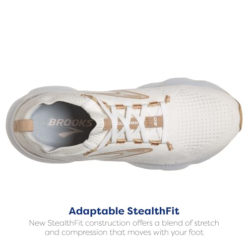BROOKS MEN’S GLYCERIN STEALTHFIT 20 NEUTRAL RUNNING SHOE - WHITE/KHAKI - SIZE 11 - Like New