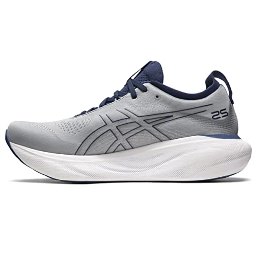 1011B547 ASICS MEN'S GEL-NIMBUS 25 RUNNING SIZE 10.5, SHEET ROCK/INDIGO BLUE - Like New