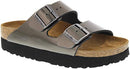 PAPILLIO BY BIRKENSTOCK WOMEN'S ARIZONA SANDAL SIZE 7 NARROW METALLIC ANTHRACITE Like New