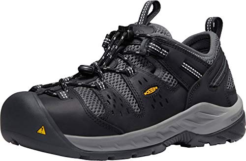 KEEN MEN'S HIKER SHOE STEEL WORK SHOE BLACK/DARK SHADOW SIZE 9 WIDE Like New