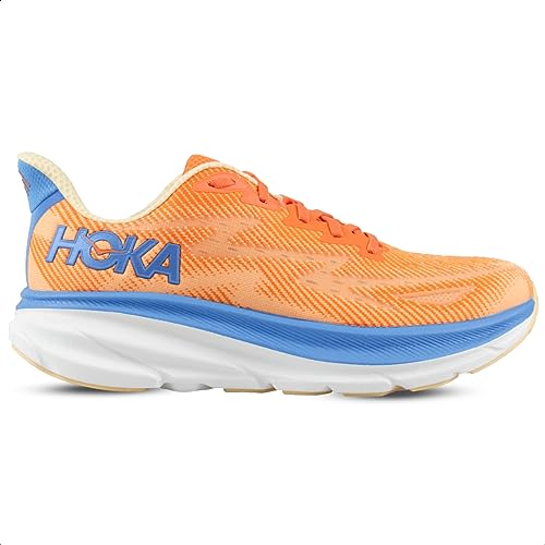 1127895 HOKA Men's Clifton 9 Textile Trainers, Vibrant Orange Impala, Size 14 Like New