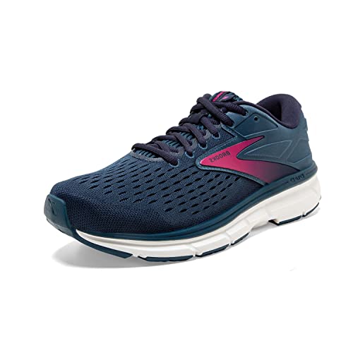 1203122E490 BROOKS WOMEN'S DYAD 11 RUNNING BLUE/NAVY/BEETROOT SIZE 12 EXTRA WIDE Like New