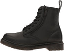 22008001 DR. MARTENS WOMEN 1460 PASCAL W/ZIP MILLED NAPPA COMBAT BLACK SIZE 7 - Like New