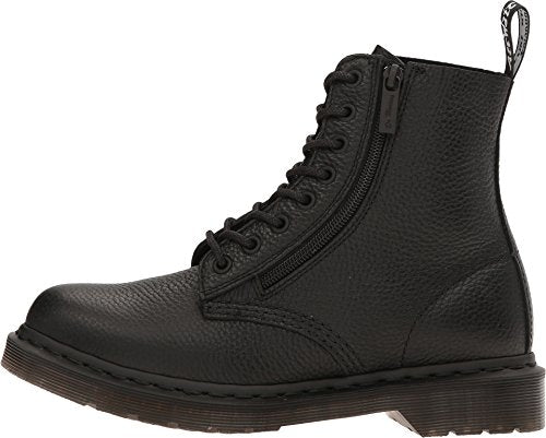 22008001 DR. MARTENS WOMEN 1460 PASCAL W/ZIP MILLED NAPPA COMBAT BLACK SIZE 7 - Like New