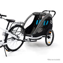 HAMAX TRAVELLER TWO SEAT CHILD BIKE TRAILER + STROLLER HAM400079 - BLACK/BLUE Like New