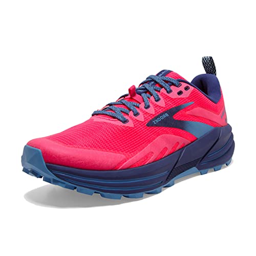 1203631B647 BROOKS WOMEN CASCADIA 16 TRAIL RUNNING PINK/FLAMBE/COBALT SIZE 10.5 - Like New