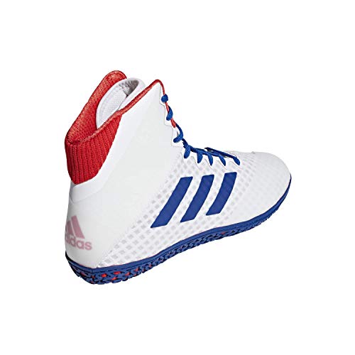 ADIDAS MEN'S MAT WIZARD 4 WRESTLING SHOE - SIZE: MEN 8.5 - WHITE/ROYAL/RED - Like New
