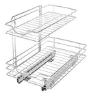 Smart Design Pull-Out Cabinet Organizer 2-Tier Chrome Small Top - Scratch & Dent