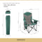 ARROWHEAD OUTDOOR XXL Folding Padded Camping Chair w/Cup & Wine Holder - Green Like New