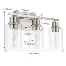 BATHROOM VANITY LIGHT FIXTURES 3-LIGHT BRUSHED NICKEL AM-70050 - NICKEL Like New