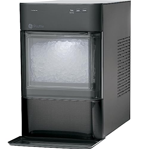 GE PROFILE OPAL 2.0 CHEWABLE CRUNCHABLE NUGGET ICE MAKER - BLACK STAINLESS STEEL - Like New