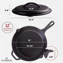 CUISINEL CAST IRON SKILLET WITH LID 12" PRE SEASONED C12612-CL - Scratch & Dent