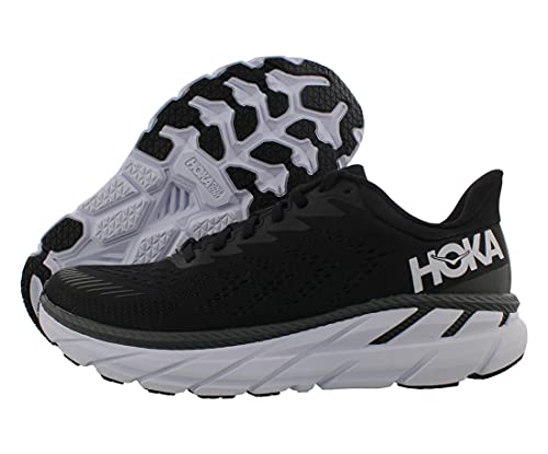 1110508 HOKA ONE ONE MEN'S CLIFTON 7 BLACK/WHITE Size 12 Like New