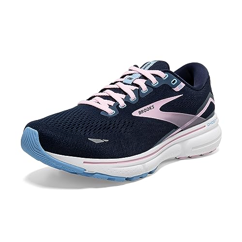 BROOKS WOMEN'S GHOST 15 NEUTRAL RUNNING SHOE, PEACOAT/PINK/OPEN AIR - SIZE 10 - Like New