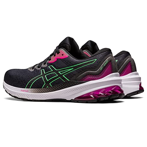 1012B197 ASICS Women GT-1000 11 Running Shoes, Size 10 Wide, Black/Tourmaline Like New