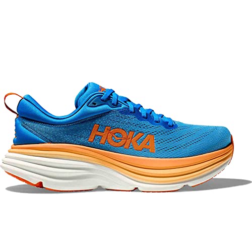 1123202 HOKA ONE ONE MEN'S BONDI 8 SHOES COASTAL SKY VIBRANT ORANGE Size 9.5 Like New