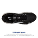 BROOKS WOMEN GHOST 15 NEUTRAL RUNNING SHOE BLACK/BLACKENED PEARL/WHITE SIZE 6.5 - Like New