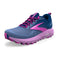 1203921B449 BROOKS WOMEN CASCADIA 17 TRAIL SHOE, NAVY/PURPLE/VIOLET, SIZE 10 Like New