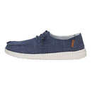 HEY DUDE WENDY SLIP-ON WOMEN'S 8 SHOE, CHAMBRAY NAVY WHITE (MUSHROOM), SIZE 8 - Brand New