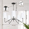 5-Light 30” Modern Chandelier with White Shades, Classic Pendant Ceiling Light Like New