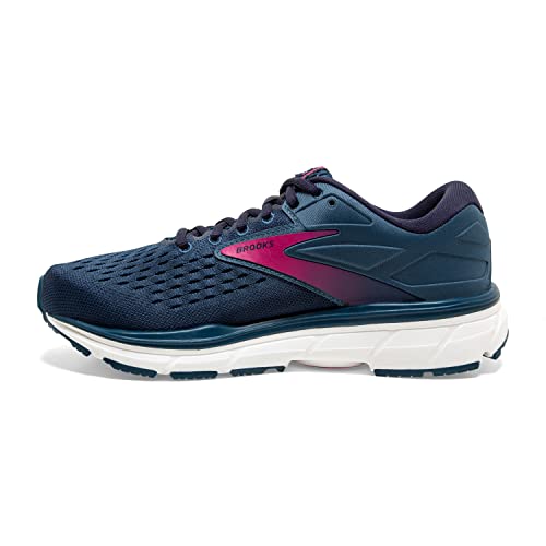 1203122E490 BROOKS WOMEN'S DYAD 11 RUNNING BLUE/NAVY/BEETROOT SIZE 12 EXTRA WIDE - Like New