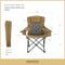 ARROWHEAD OUTDOOR PORTABLE FOLDING CAMPING QUAD CHAIR W/ 6-CAN COOLER - BROWN - Like New
