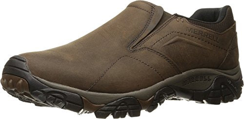 J91837W MERRELL MEN'S MOAB ADVENTURE MOC, SIZE 14 WIDE, DARK EARTH - Like New