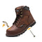 TOSAFZXY WORK SAFETY BOOTS MEN CRAZY-HORSE LEATHER SHOES BROWN SIZE 9 Like New