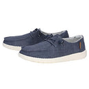 HEY DUDE WENDY SLIP-ON WOMEN'S 8 SHOE, CHAMBRAY NAVY WHITE (MUSHROOM), SIZE 8 - Brand New