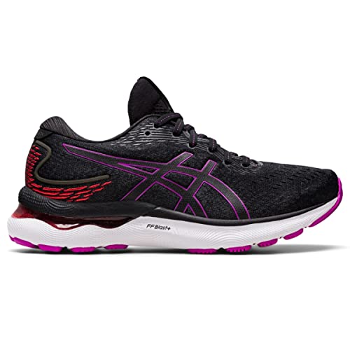 1012B201 ASICS WOMEN'S GEL-NIMBUS 24 RUNNING SHOE SIZE 7 BLACK/ORCHID - Like New