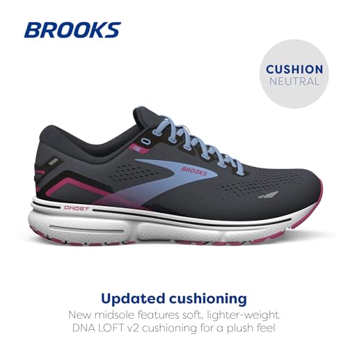 Brooks Women's Ghost 15 Neutral Running Shoe Ebony/Open Air/Lilac Rose Size 9.5 - Like New