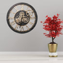 The Gears Clock The Original Real Moving Gear Oversized 24" - Black Wood/Bronze - Like New