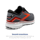 110393D024 BROOKS GHOST 15 RUNNING SHOES - EBONY/BLACK/SPICY ORANGE - SIZE 7.5 Like New