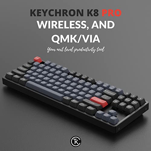 Keychron K8 Pro QMK/VIA Wireless Mechanical Keyboard Aluminum Frame Like New