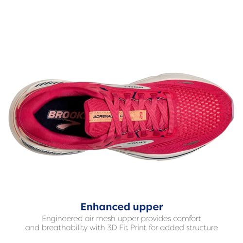 BROOKS WOMEN’S ADRENALINE GTS 23 SUPPORTIVE SHOE-RASPBERRY/PAPAYA/BLUE -SIZE 8.5 - Like New