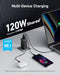 Anker 737 GaNPrime 120W USB C PPS 3-Port Fast Wall Charger A2148 - BLACK - Like New