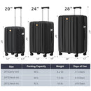 CARRY ON LUGGAGE 22X14X9 AIRLINE APPROVED HARD SUITCASES SPINNER WHEELS - BLACK - Like New