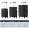 CARRY ON LUGGAGE 22X14X9 AIRLINE APPROVED HARD SUITCASES SPINNER WHEELS - BLACK Like New