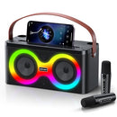 Karaoke Machine, Portable Bluetooth Speaker with 2 Wireless Microphones Like New