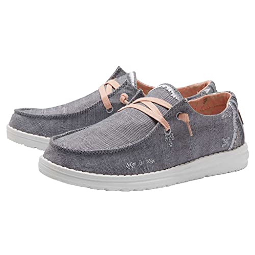 HEY DUDE WENDY SLIP-ON WOMEN'S 7 SHOE, GREY, SIZE 7 Like New