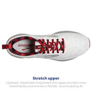 1203831B192 Brooks Levitate 6 Women's Running Shoes, WHITE/RED/SILVER, SIZE 9.5 Like New