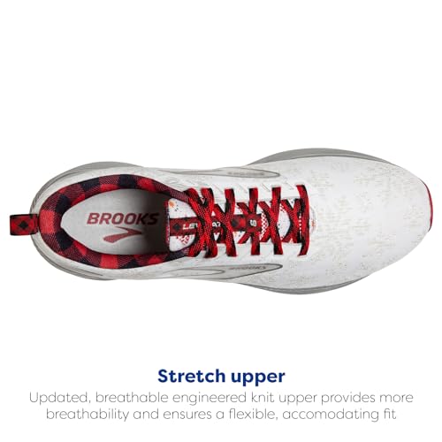 1203831B192 Brooks Levitate 6 Women's Running Shoes, WHITE/RED/SILVER, SIZE 9.5 Like New