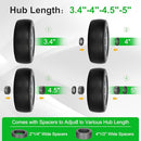 AREMAE 11X4.00-5" FLAT FREE LAWN MOWER TIRE ON WHEEL 2PC - BLACK - Like New