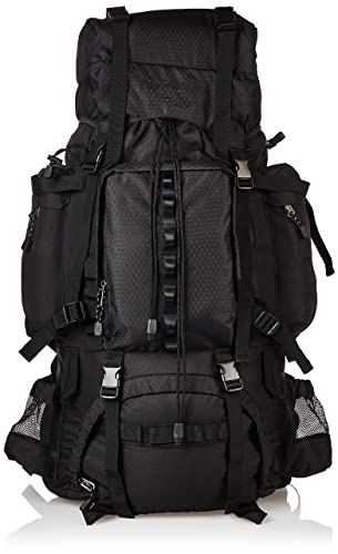 AMAZON BASICS INTERNAL FRAME HIKING BACKPACK WITH RAINFLY - BLACK Like New