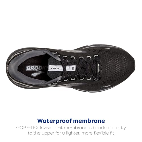 BROOKS WOMEN'S GHOST 15 GTX RUNNING SHOE BLACK/BLACKENED PEARL/ALLOY SIZE 7 - Like New